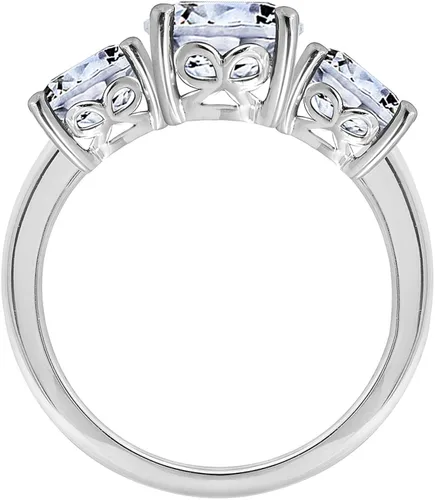 Vista 2 de Tienda Collection Platinum-Plated Sterling Silver Round 3-Stone Ring made with Infinite Elements Cubic Zirconia (2 cttw)