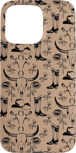 Vista 30 de Western Boho Skull, Sunflowers, Country Girls, Cowgirls Boot Case for iPhone 17