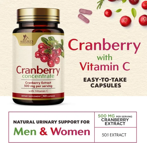 Vista 9 de Suplemento de pastillas de extracto de arándano, 500 mg por porción de extracto de arándano con vitamina C, apoyo a la salud del tracto urinario