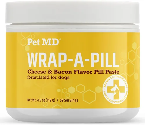 Vista 8 de Pet MD Wrap A Pill Paste - Pastilla con sabor a tocino para perros, crea un bolsillo para ocultar pastillas y medicamentos, 59 porciones Haz un