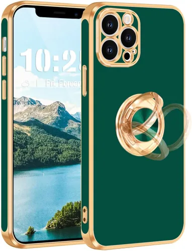Vista 13 de Fingic Funda para iPhone 12 Pro, funda para iPhone 12 Pro con soporte de anillo, ajuste delgado, soporte de automóvil, protección a prueba