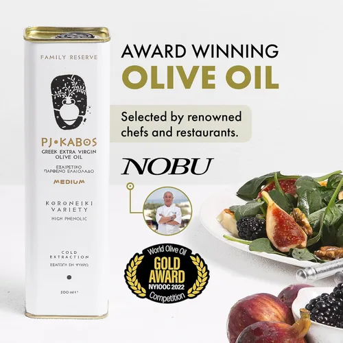 Vista 5 de PJ KABOS Aceite de oliva de reserva familiar, ganador del Gold Award 2016, botella de 16.9 fl oz