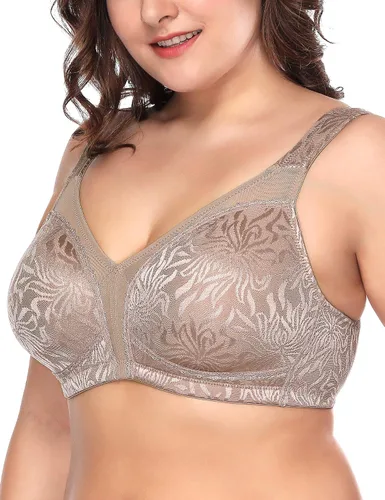 Vista 2 de Deyllo Women's Full Coverage Plus Size Comfort Minimizer Bra Wirefree Non Padded