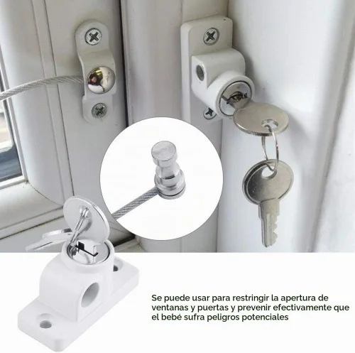 Vista 2 de OMOTOOL Cerradura de seguridad con restrictor de ventana infantil