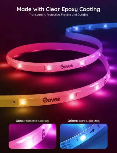Vista 6 de Govee - Tira de luces LED RGBIC de 16.4 pies, luces LED inteligentes wifi, compatibles con Alexa y Google Assistant, control mediante aplicación