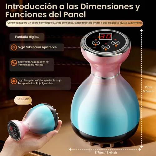 Vista 5 de Masajeador de drenaje linfático, masajeador anticelulítico para celulitis corporal y reducción de estrías de muslos y vientres, herramientas