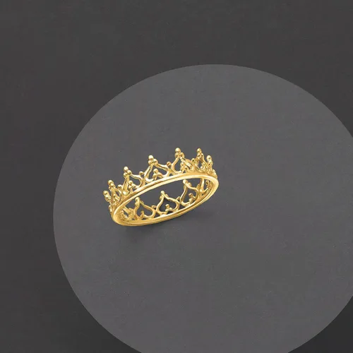 Vista 4 de Ross-Simons Anillo de corona real de oro amarillo de 14 quilates Talla 9 Oro no conocido