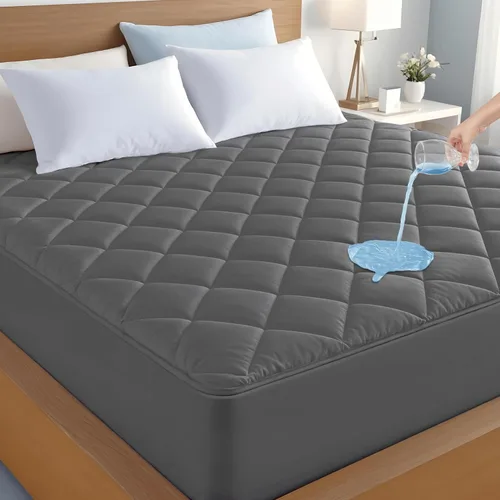 Vista 15 de LUX Décor Protector de Colchón Twin - Cubrecolchón Acolchado Elástico Ajustable Protector Hasta 16 Pulgadas de Profundidad - Cubrecolchón Suave