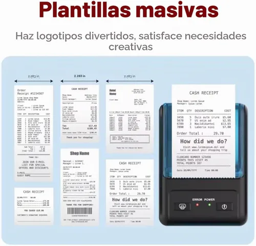 Vista 2 de No apto para iPhone/ipod/tablet/iPad/MAC, impresora de recibos Bluetooth, impresora térmica inalámbrica de 2.283 in para venta al por menor