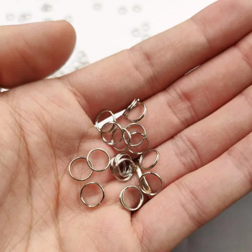 Vista 2 de 300 piezas de anillo dividido de metal de 0.315 pulgadas chapado en níquel para conectar cierres, dijes, enlaces y manualidades de adorno