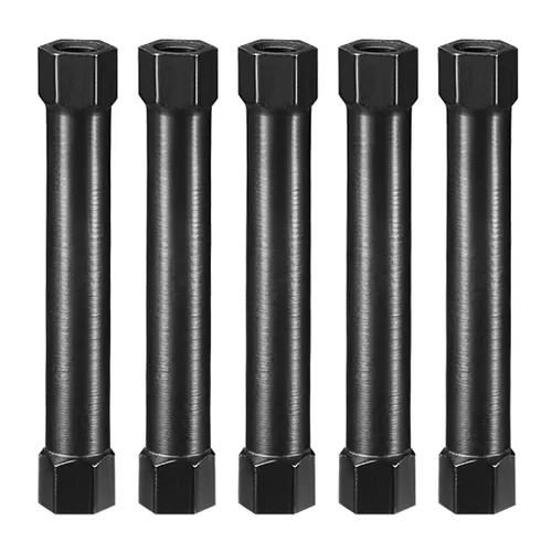 Vista 8 de uxcell Columna espaciadora de separación de aluminio hexagonal M3x55mm, para avión RC, FPV Quadcopter, CNC, negro, 5pcs