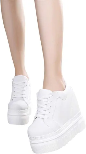 Vista 2 de ACE SHOCK - Zapato deportivo de moda para mujer, con tacón alto de plataforma oculta. Zapatos para caminar, novias, zapatos de boda