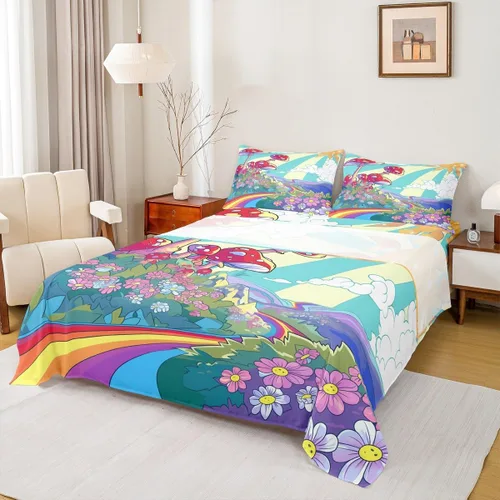 Vista 21 de Erosebridal Groovy - Juego de sábanas para decoración de fiesta para niñas y mujeres, diseño de signo de paz, tamaño individual, sábanas de mariposa