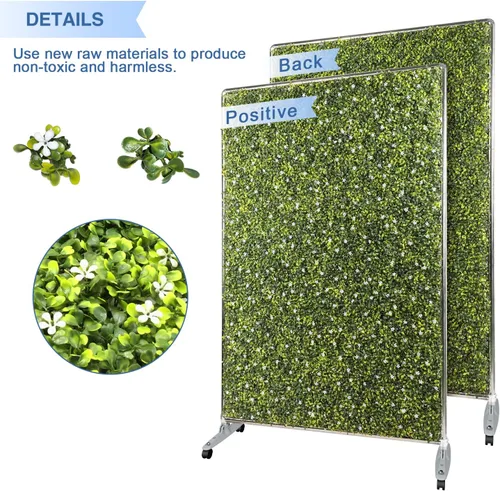Vista 4 de E&K Cerca de seto de privacidad movible de 40 x 40 pulgadas de alto x 40 pulgadas de alto, césped sintético, divisor de espacio de habitación