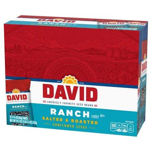 Vista 6 de DAVID - Semillas de girasol tostadas y saladas, 1.625 onzas, paquete de 12