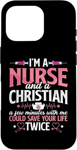 Vista 20 de iPhone 16 Christian Nurse Jesus God Funny Nursing RN LPN CNA - Funda para mujer