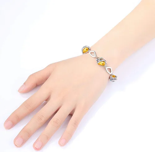 Vista 2 de Leafael Wish Stone Link Charm Bracelet with Birthstone Crystals, Rose Gold Plated or Silver-tone, 7"+2