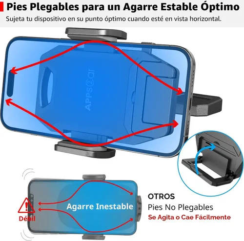 Vista 8 de APPS2Car Soporte de teléfono para ranura de CD resistente con diseño de operación con una mano, soporte para teléfono de coche manos libres