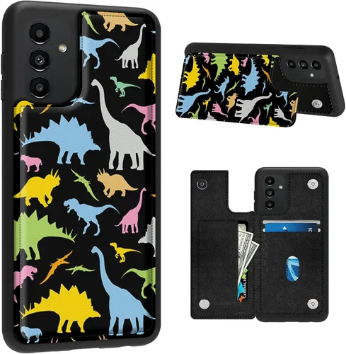 Vista 11 de BVDIKMI Funda para Samsung Galaxy A13 5G con ranura para tarjetero, funda de piel sintética, doble cierre magnético y cubierta duradera a prueba