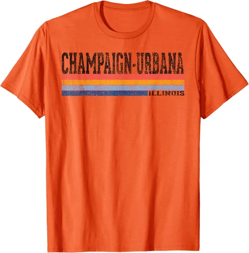 Vista 81 de clásico 1980s estilo champaign-urbana Illinois T Shirt, hombre 2XL, Blanco