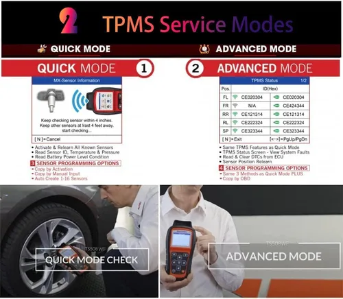 Vista 3 de Autel MaxiTPMS TS508WF Herramienta de programación TPMS TPMS Relearn/Reset Sensor MX Free Clear TPMS DTCs Activar Programa Sensor MX Sensor Advanced
