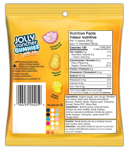 Vista 2 de Jolly Rancher Gummies Sours, sabores tropicales, 182 g/6.4 oz. (importado de Canadá)