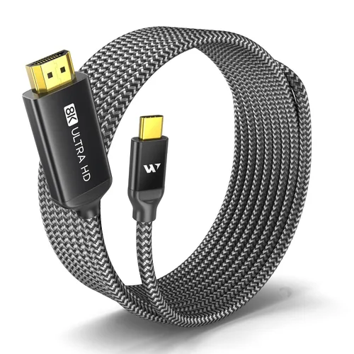 Vista 10 de Warrky Cable USB C a HDMI de 3.3 pies (4K@60Hz) [Carcasa de Aluminio, Conector Chapado en Oro] Cable Tipo-C a HDMI 2.0, Thunderbolt 4/3 Compatible