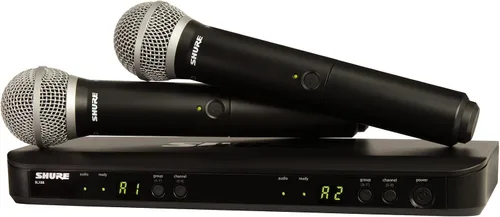Vista 10 de Shure BLX288/PG58 Sistema de micrófono inalámbrico – Batería de 14 horas, rango de 300 pies, UHF Incluye (2) micrófonos vocales de mano PG58