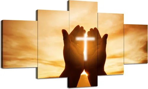 Vista 8 de Arte de Pared Cristiano Símbolo Religioso Cuadro Enmarcado Pintura de Cruz de Cristo Cruces Decoración de Pared Impresión en Lienzo de Cruz Póster