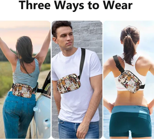 Vista 5 de Riñonera de moda para mujer, riñonera impermeable, ajustable, correa casual, viajes, senderismo, ciclismo, correr, O4, Casual