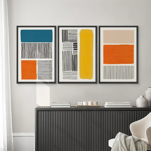 Vista 619 de SIGNWIN Lienzo enmarcado para pared, juego de arte neutro de bosque brumoso, ilustraciones en tono tierra, arte moderno, decorativo, bohemio
