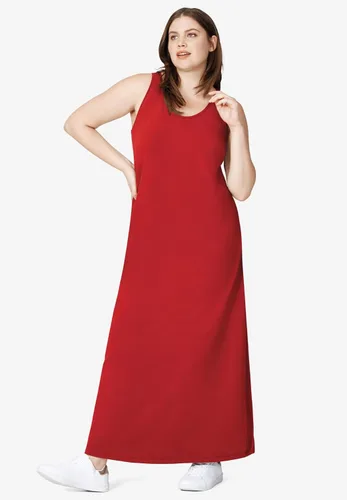 Vista 5 de Ellos Vestido largo de punto sin mangas de talla grande para mujer