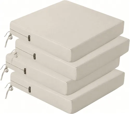Vista 25 de idee-home Juego de 2 cojines para sillas de exterior, cojines de asiento impermeables para muebles de patio, almohadilla de repuesto para silla