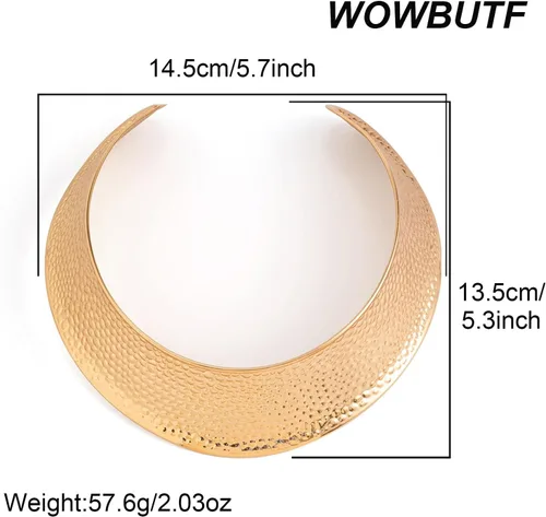 Vista 2 de Collar grueso de oro con capas de abejas punk, collar de cadena con babero de moda, joyería estética para mujeres y niñas