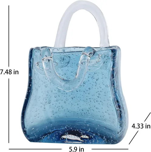 Vista 2 de Jarrones de mano para flores, florero de bolsa de vidrio soplado por burbujas a mano dentro de florero en forma de bolsa, para arreglo floral Estilo2