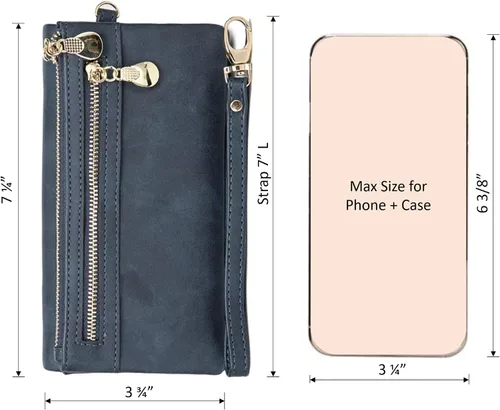 Vista 3 de Aslana Cartera larga de cuero suave con correa de mano bolso de embrague para las mujeres multi función tarjetero teléfono bolsa, #04 Rojo