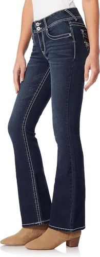 Vista 3 de WallFlower Pantalones de mezclilla elásticos para mujer con corte de bota y curvas de tiro medio (estándar y extragrande)