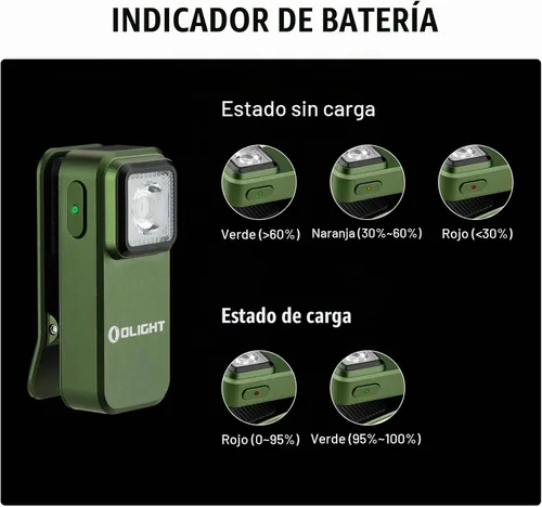 Vista 6 de OLIGHT Oclip linterna recargable EDC de 300 lúmenes con fuentes duales, luz de bolsillo compacta con clip, conveniente carga USB C, luces magnéticas