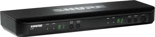 Vista 4 de Shure BLX1288/MX153 Sistema de rendimiento inalámbrico de doble canal, banda H9 (512-542 MHz) - Receptor BLX88, portátil SM58 y auriculares MX153