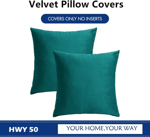 Vista 23 de HWY 50 fundas de almohada decorativas de terciopelo sólido para sofá, sala de estar., Terciopelo, gris, 20x20 pulgadas