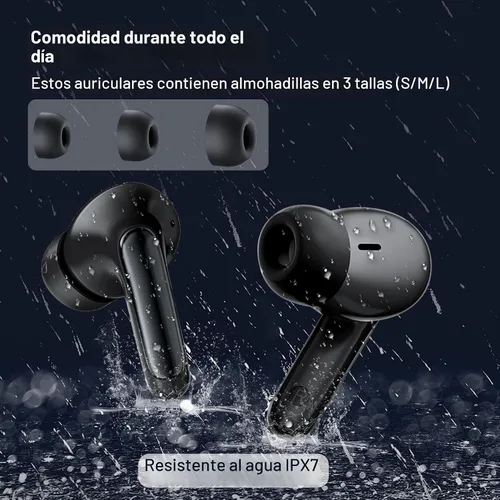 Vista 6 de Blackview Auriculares inalámbricos, Airbuds 8, Bluetooth 5.3, cancelación de ruido, IPX7 impermeable, tiempo de reproducción de 56 horas, control