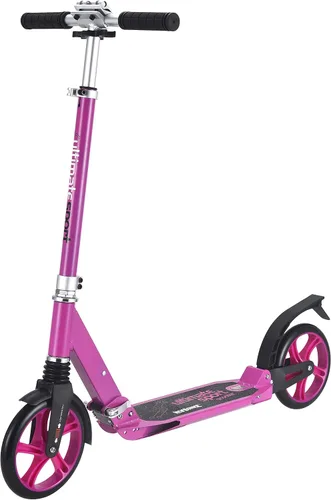 Vista 3 de New Bounce Patinete de ruedas grandes para niños de 8 años en adelante con manubrio ajustable, el mejor scooter deportivo es perfecto para niños más