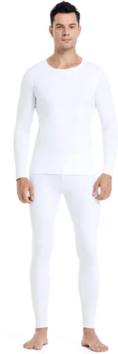 Vista 10 de PISIQI - Conjunto de ropa interior térmica para hombre, pantalones largos ultra suaves con forro polar, capa base, abrigado para invierno, adecuado