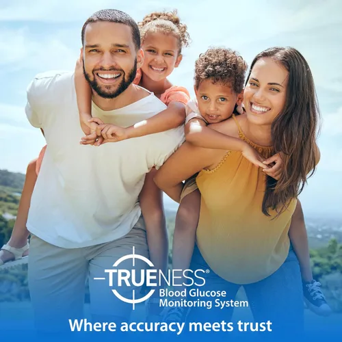 Vista 8 de TRUENESS TRUENESS Family of Self Monitoring Blood Glucosa Tiras de prueba de glucosa en sangre, 50
