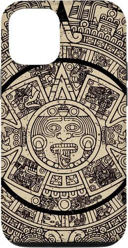 Vista 26 de Funda para iPhone 16 Mexican Aztec Sun Stone Maya Calendar VII