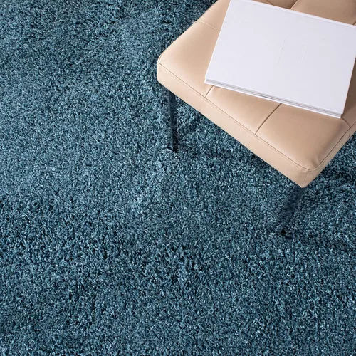 Vista 6 de SAFAVIEH Venus Shag Collection - Alfombra decorativa, 2 pies 2 pulgadas x 4 pies, color azul, diseño sólido, no desprende pelusa y de fácil cuidado