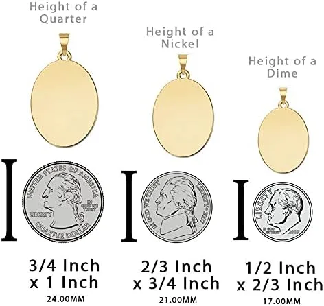 Vista 2 de PicturesOnGold.com Medalla religiosa ovalada Santa Gianna Beretta Molla - en plata de ley y oro de 10K o 14K