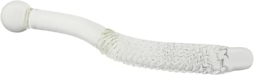 Vista 3 de Masajeador de próstata de vidrio curvado súper largo, palo para el pene, consolador, consolador, varita, juguete sexual para adultos (estilo 01)