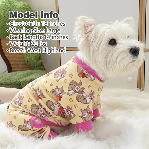 Vista 4 de KYEESE - Pijama de terciopelo para perros pequeños para uso diario, ardilla