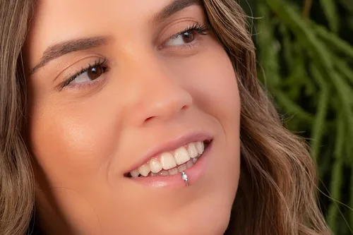 Vista 3 de Anillos de labios falsos - Liso + Ópalo - 20G G & S